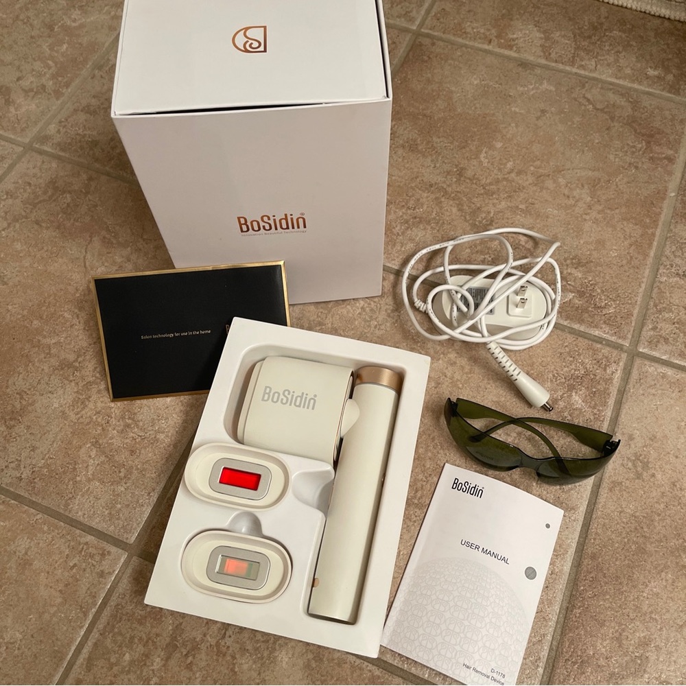 BoSidin Painless Laser Permanent Hair Removal Device - White/Gold